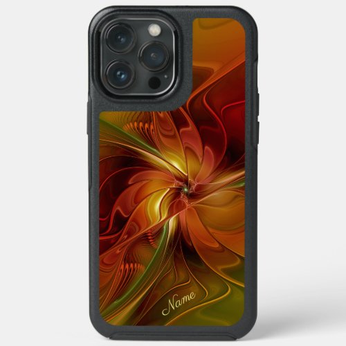 Abstract Red Orange Green Fractal Flower Name iPhone 13 Pro Max Case