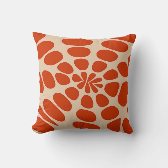 Abstract Red Pebbles Throw Pillow (Front)