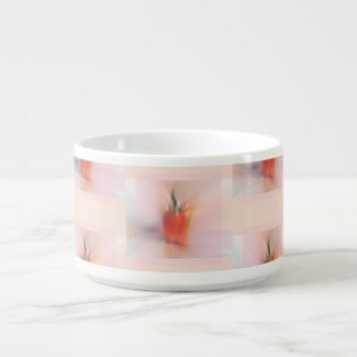 Abstract Red Pepper Small Motif Pattern Pink Peach