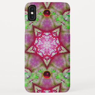 ABSTRACT RED PINK PURPLE FUCHSIA STARS WITH GEMS iPhone XS MAX CASE