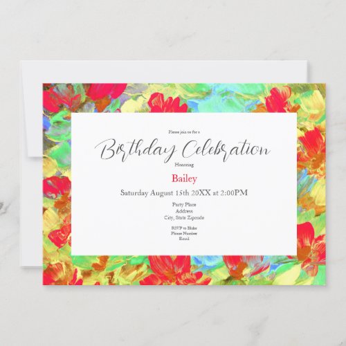 Abstract Red Poppies Invitation