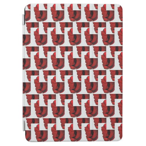 Abstract Red Poppy Pattern Vibrant Cabernet Red  i iPad Air Cover