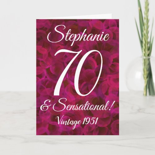 Abstract Red Rose 70 and Sensational Birthday Card