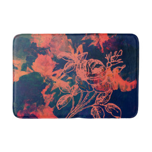 Abstract Red Rose Art Bath Mat