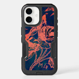 Abstract Red Rose Art Monogram iPhone 16 Case