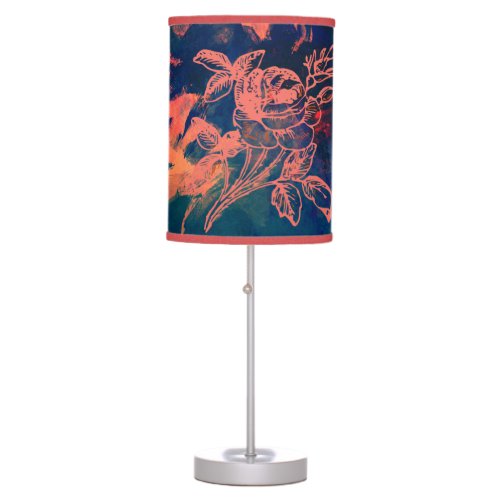 Abstract Red Rose Art Table Lamp