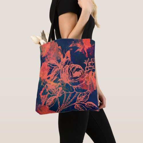  Abstract Red Rose Art Tote Bag