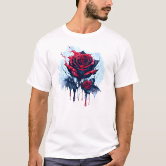 Abstract Red Rose with Bloody Drippings  T-Shirt