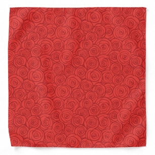 Abstract Red Roses Background Bandana