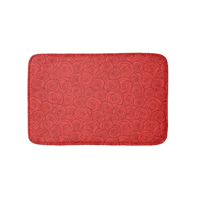 Abstract Red Roses Background Bathroom Mat (Front)