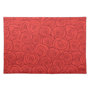 Abstract Red Roses Background Cloth Placemat