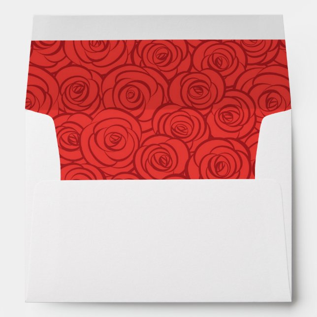 Abstract Red Roses Background Envelope (Back (Bottom))
