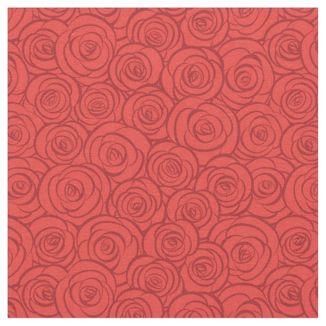 Abstract Red Roses Background Fabric (Close Up)