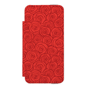 Abstract Red Roses Background Wallet Case For iPhone SE/5/5s