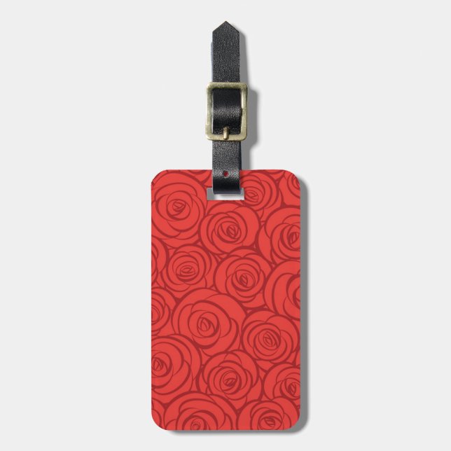 Abstract Red Roses Background Luggage Tag (Front Vertical)
