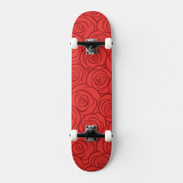 Abstract Red Roses Background Skateboard Deck (Front)