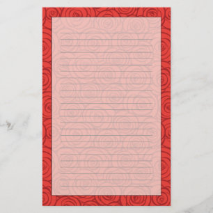 Abstract Red Roses Background Stationery