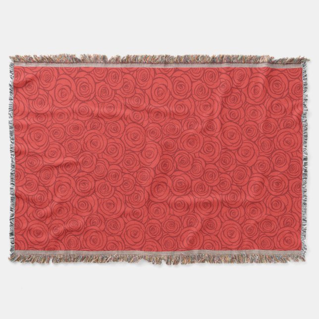 Abstract Red Roses Background Throw Blanket (Front)