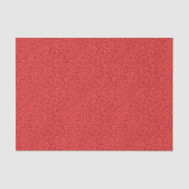 Abstract Red Roses Background Tissue Paper (Front)