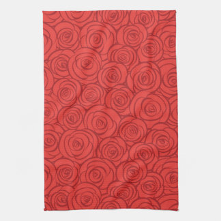 Abstract Red Roses Background Towel