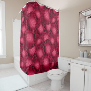 Abstract red roses poppy flowers floral romantic V Shower Curtain