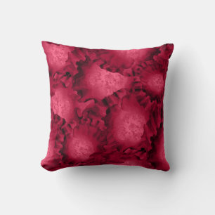 Abstract red roses poppy flowers floral romantic V Throw Pillow