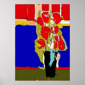Abstract Red Roses Poster