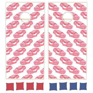 Abstract Red Sand Crabs Cornhole Sets