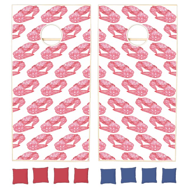 Abstract Red Sand Crabs Cornhole Sets (Set)