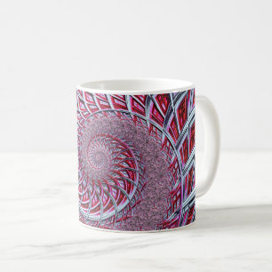 Abstract Red Spiral Fractal Coffee Mug