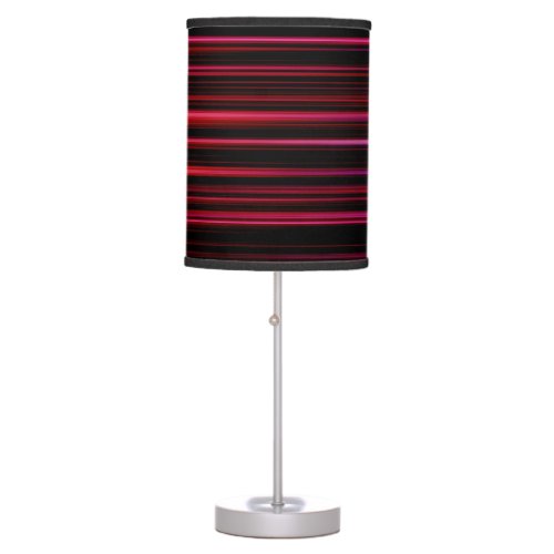 Abstract Red Stripes on Black Table Lamp