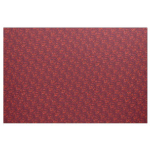 Abstract Red Swirl Pattern Fabric