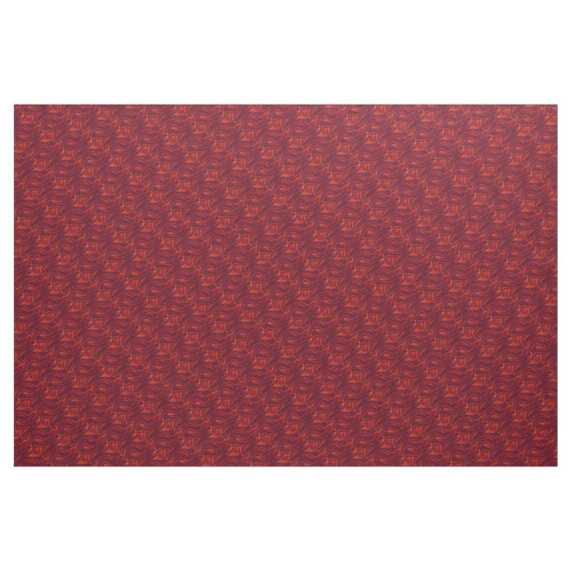 Abstract Red Swirl Pattern Fabric (Yard)