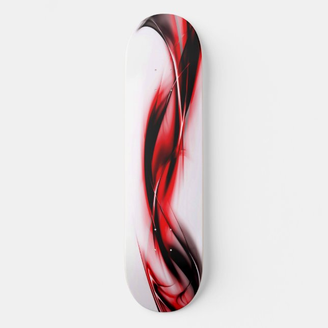 Abstract Red Swirl Skateboard (Front)