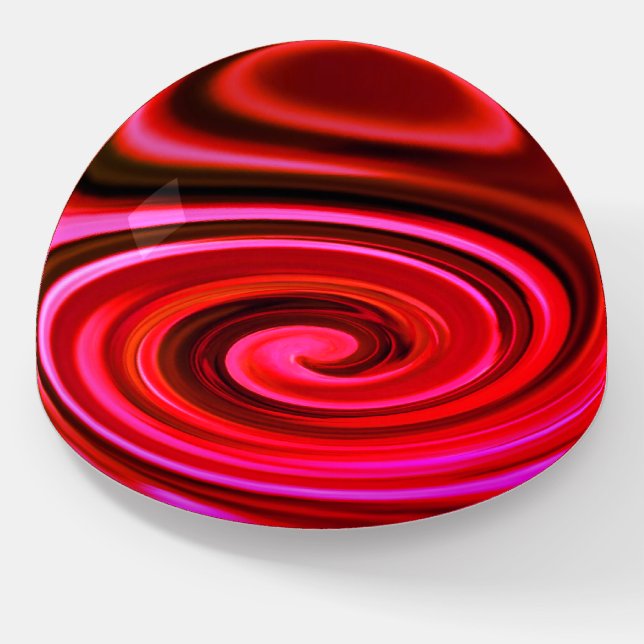 Abstract Red Swirls Colors  Paperweight (Angled)