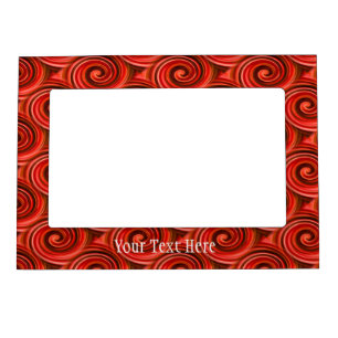 Abstract Red Swirls Design Magnetic Frame