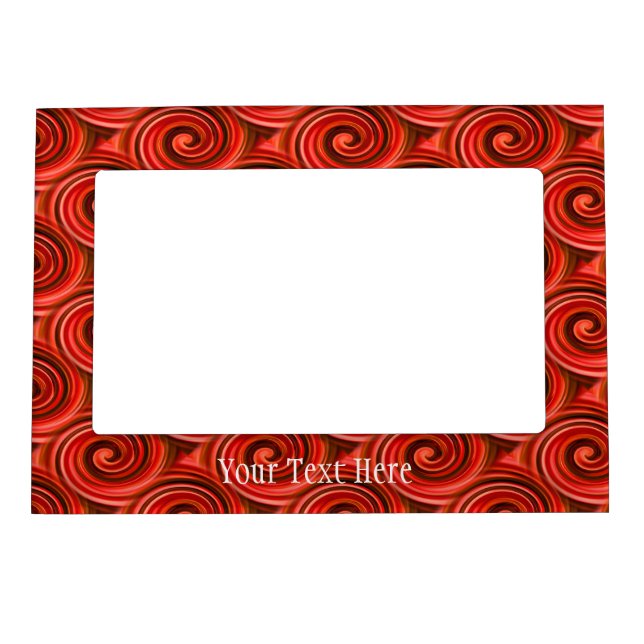 Abstract Red Swirls Design Magnetic Frame (Front)