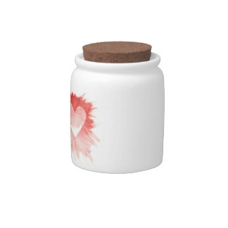 Abstract Red Watercolor Splash Heart Ceramic Candy Jar