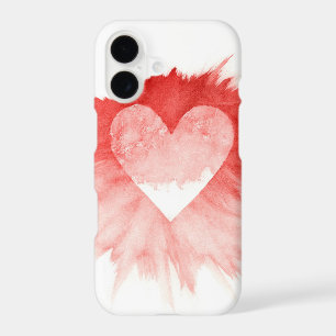 Abstract Red Watercolor Splash Heart iPhone Case