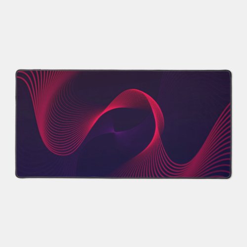 Abstract Red Wave on Purple Desk Mat