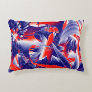 Abstract Red White and Blue Decorative Pillow