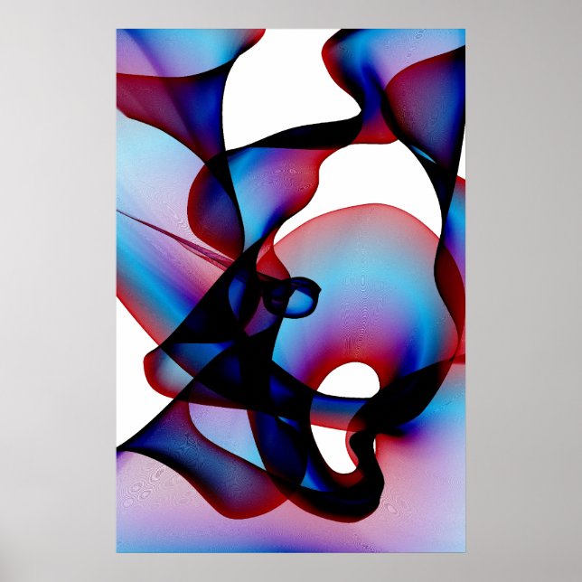 Abstract red white and blue poster (Front)