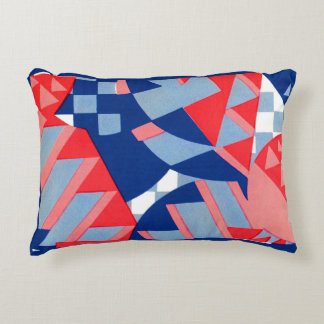 abstract red white and blue print no. 1 accent pillow