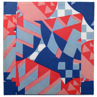 abstract red white and blue print no. 1 cloth napkin