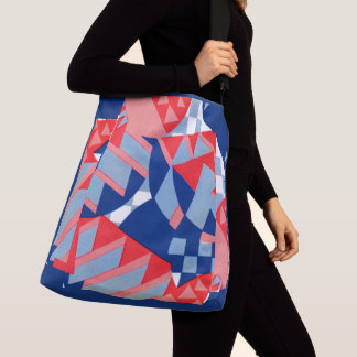 abstract red white and blue print no. 1 crossbody bag