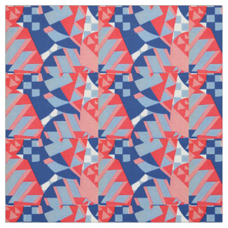 abstract red white and blue print no. 1 fabric