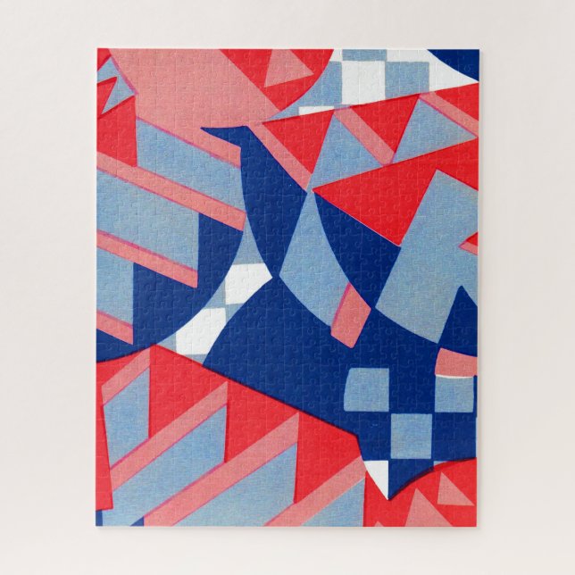 abstract red white and blue print no. 1 jigsaw puzzle (Vertical)