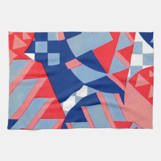 abstract red white and blue print no. 1 kitchen towel