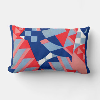 abstract red white and blue print no. 1 lumbar pillow