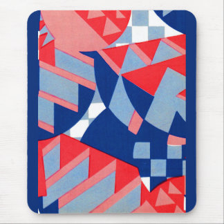 abstract red white and blue print no. 1 mouse pad